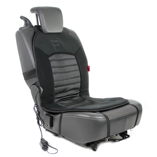 Premium Carbon Heiz-Sitzauflage 12V schwarz